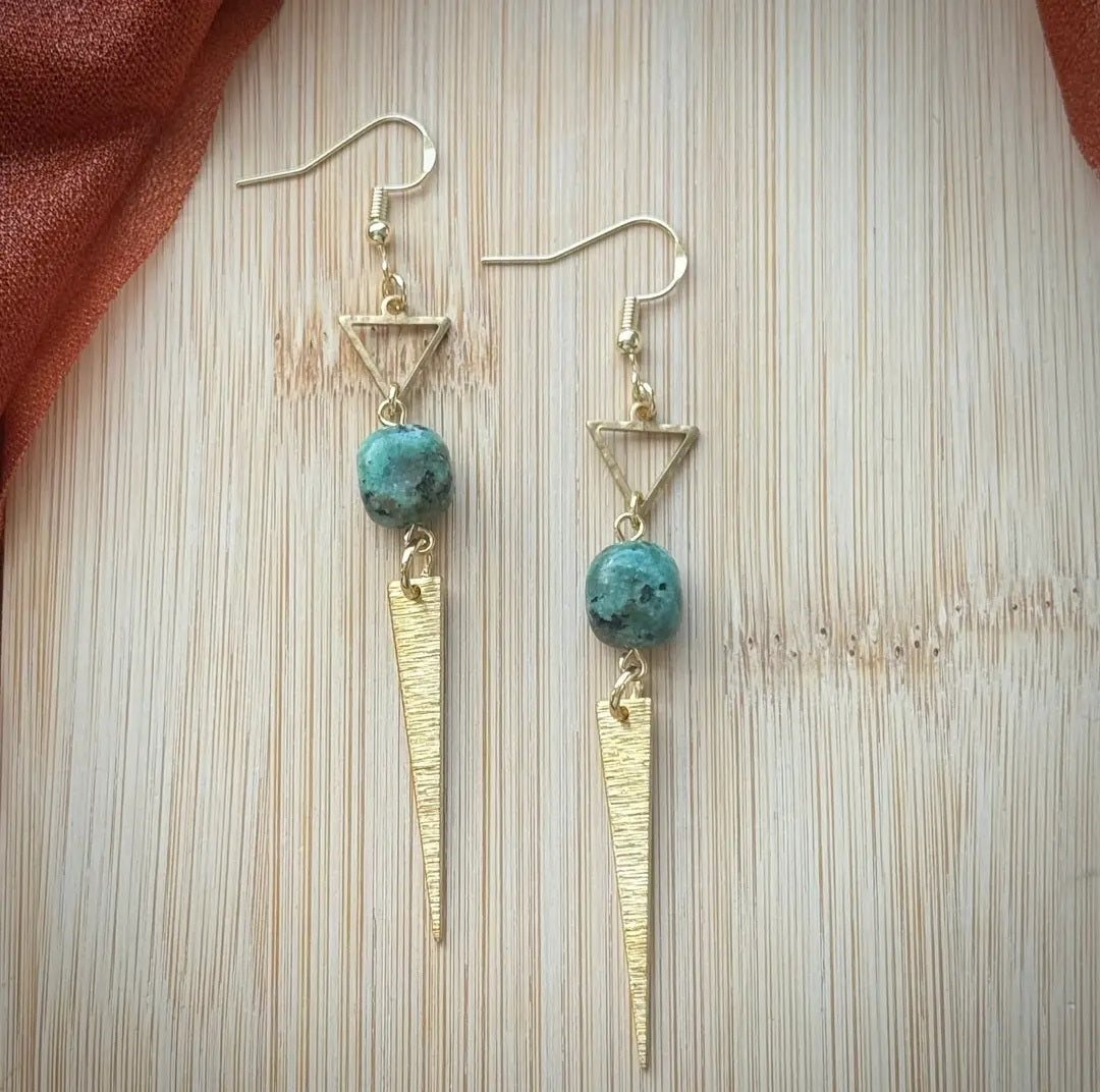 African Turquoise Long Triangles