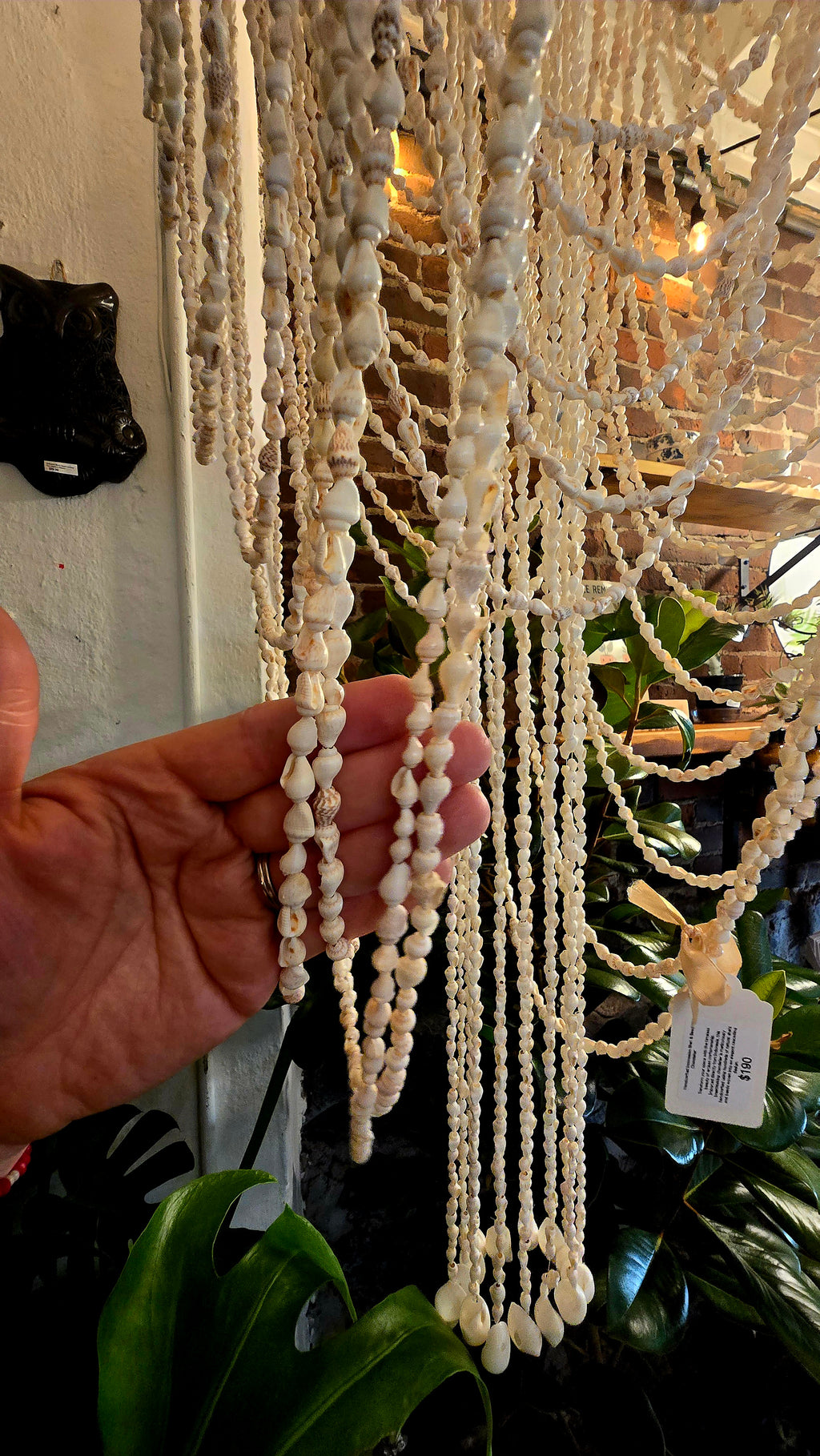 Handcrafted Indonesian Shell & Bead Chandelier