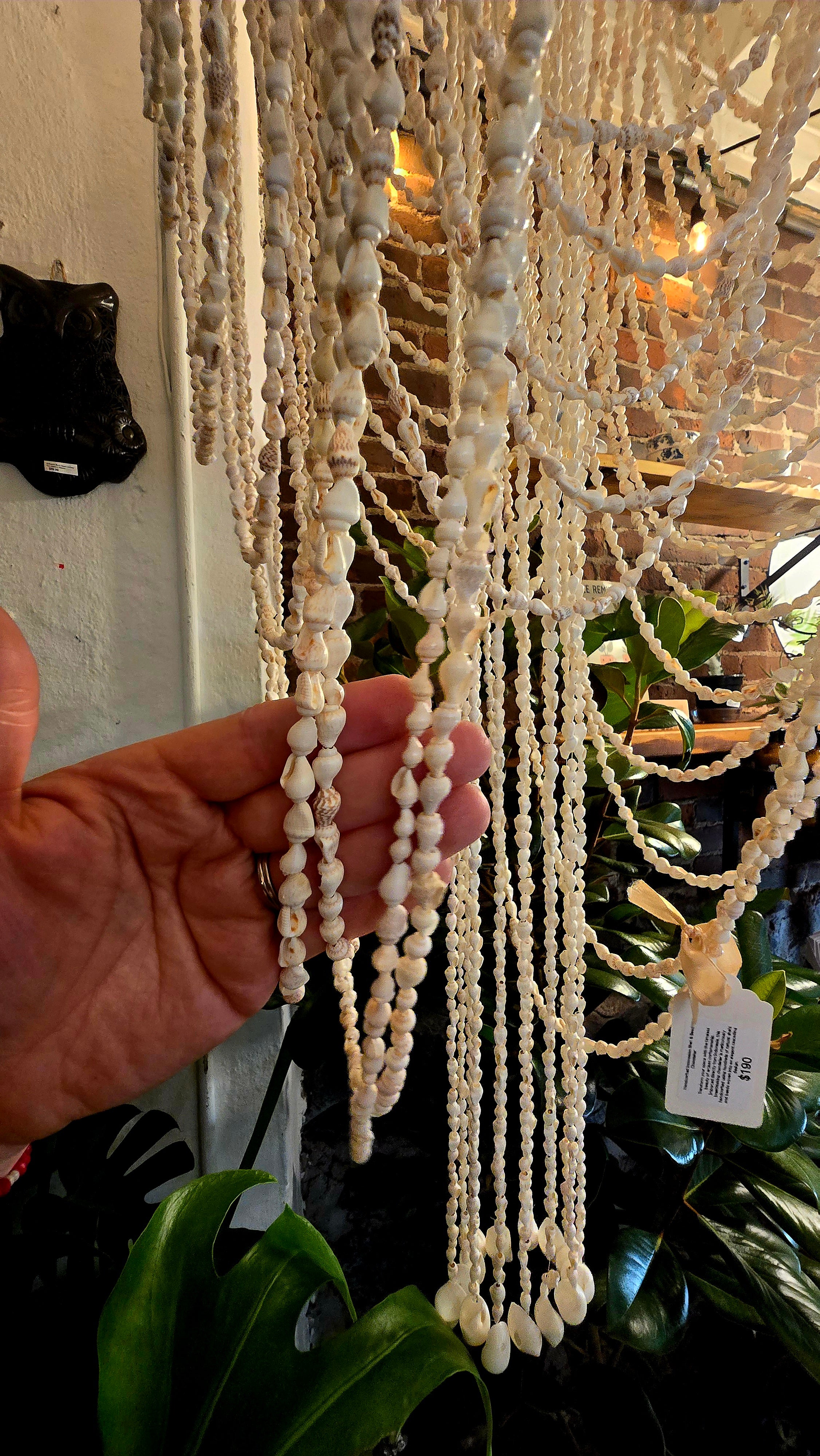 Handcrafted Indonesian Shell & Bead Chandelier