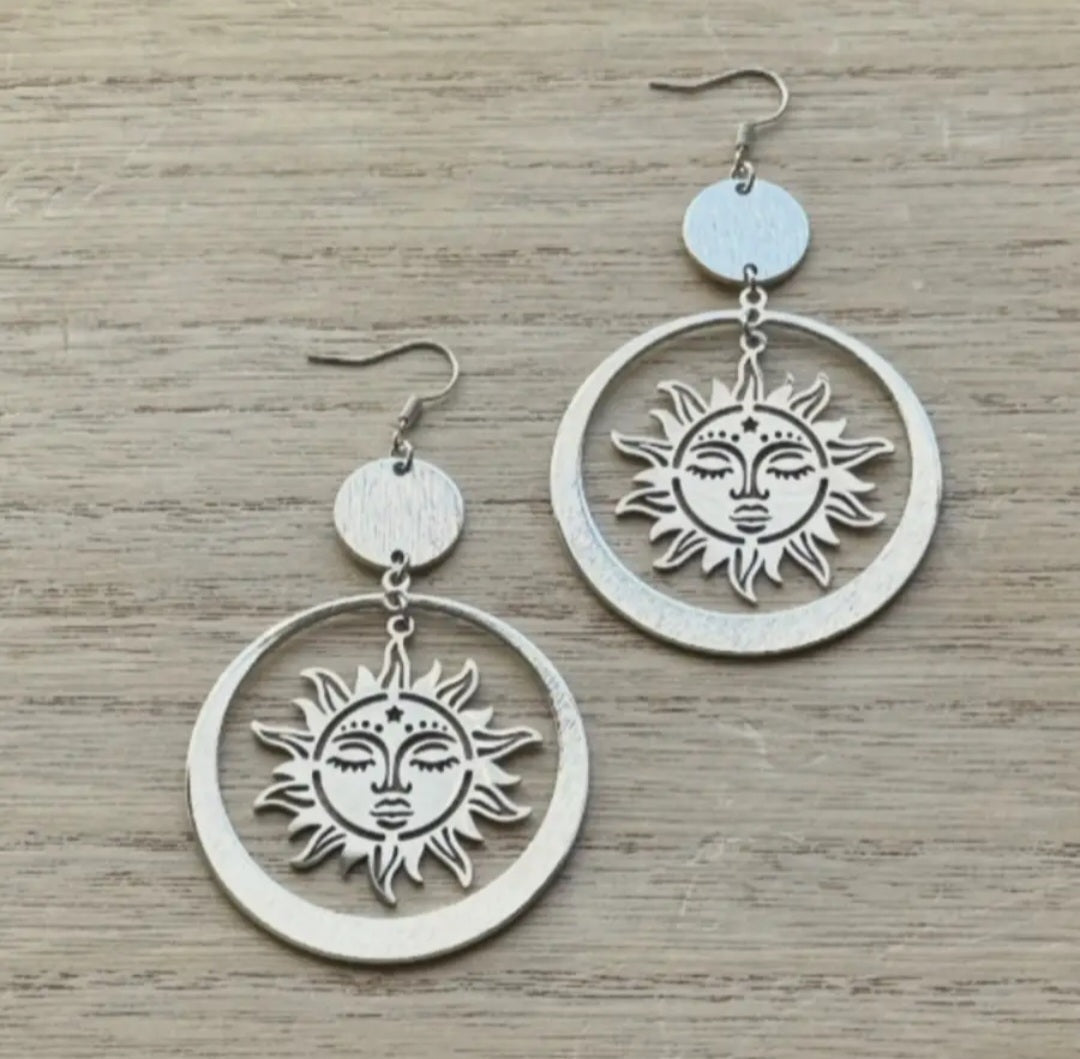 Silver Sun Solstice Earings