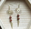Goldstone Long Starburst Earings