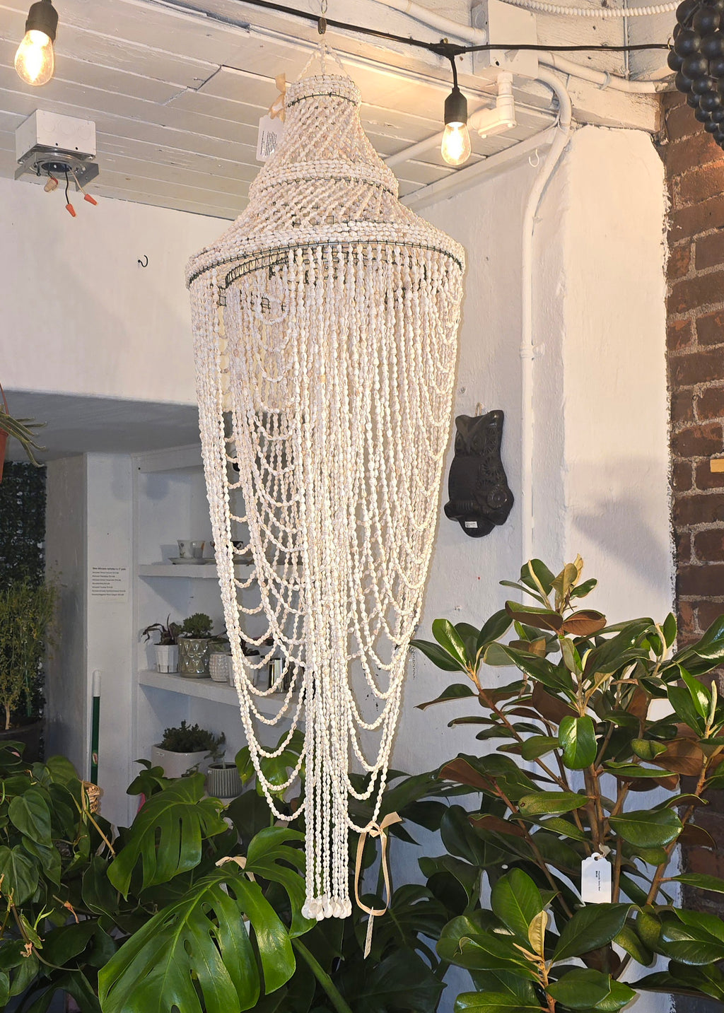 Handcrafted Indonesian Shell & Bead Chandelier