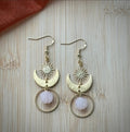 Rose Quartz Starburst Dangle Earings