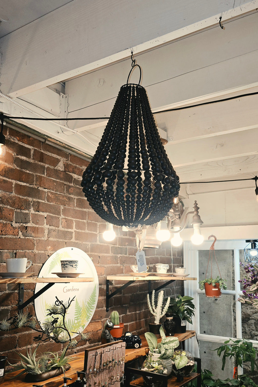 Handcrafted Indonesian Bead Chandeliers - large black
