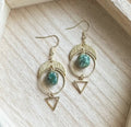 African Turquoise Triangle Hoops
